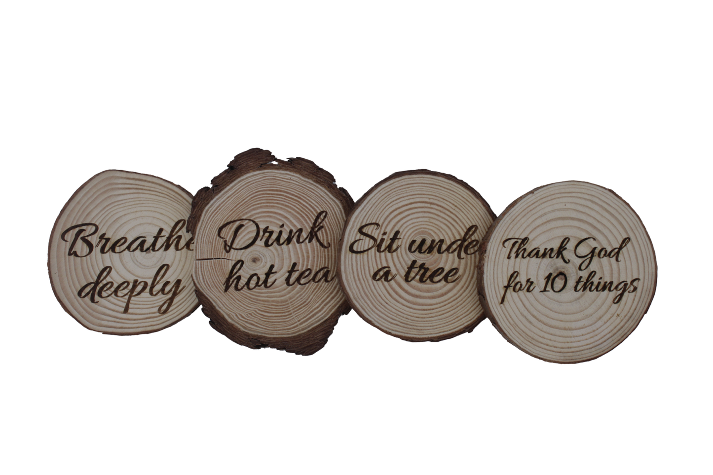 Inspirational Live Edge Coasters (Set of 4)