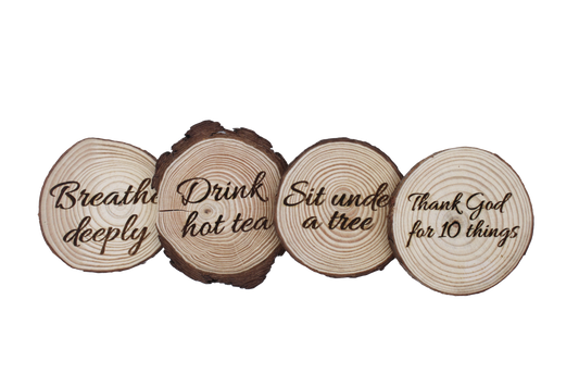 Inspirational Live Edge Coasters (Set of 4)